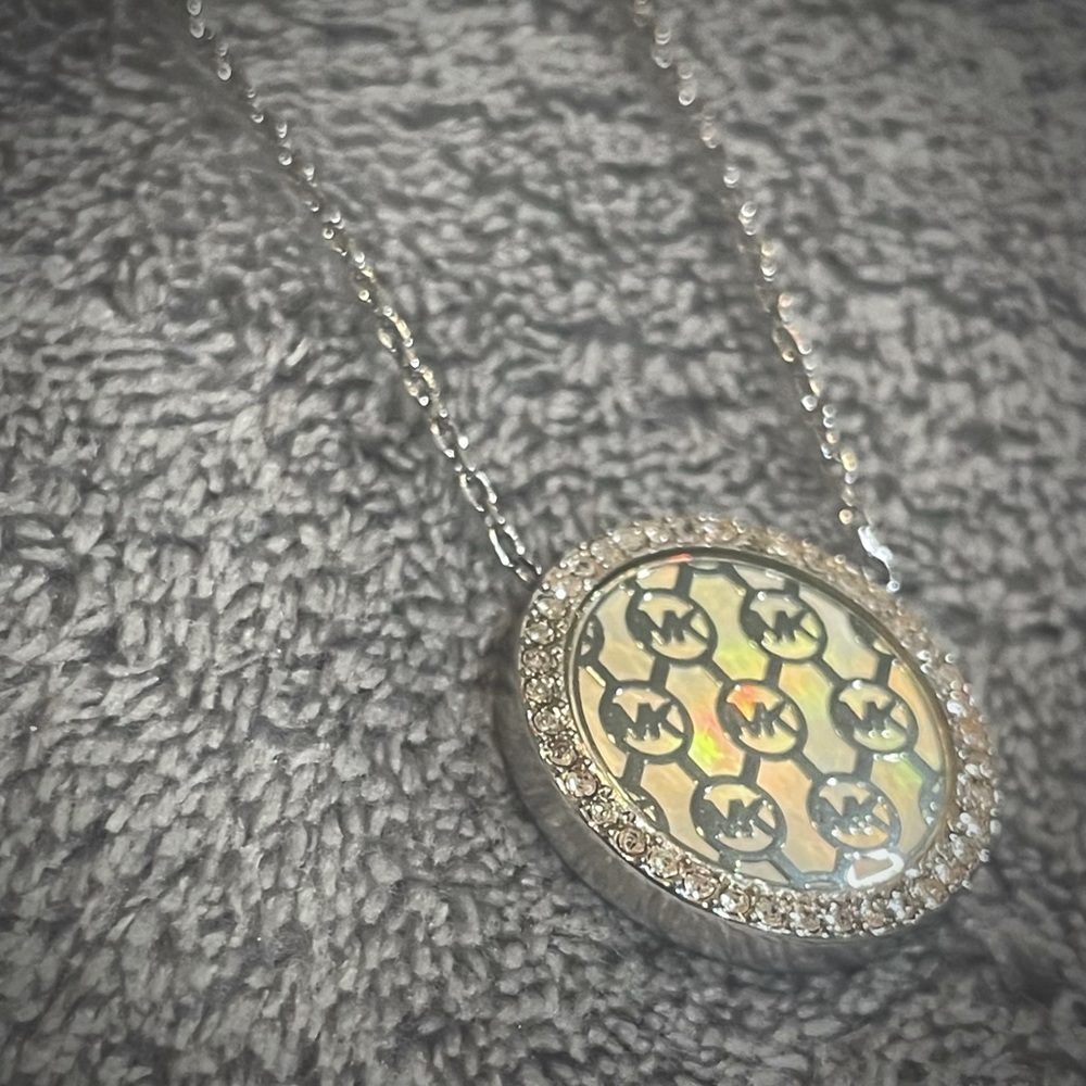 Michael Kors Monogram Mother of Pearl Necklace